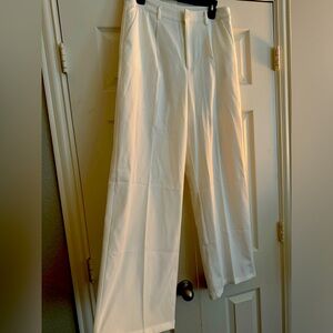 White wide leg pants